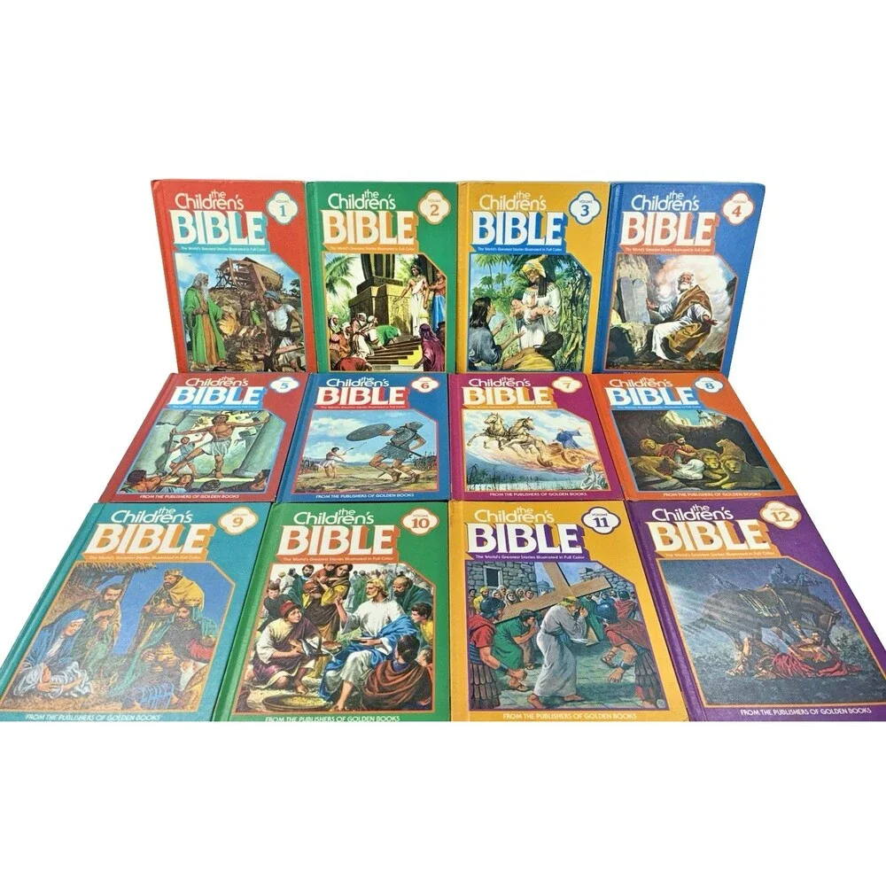 The Children’s Bible Vintage 1981 Golden Books Volumes 1-12 Hardbacks